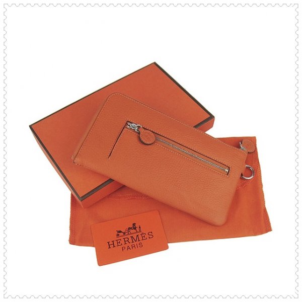 Hermes Zip Wallet Orange